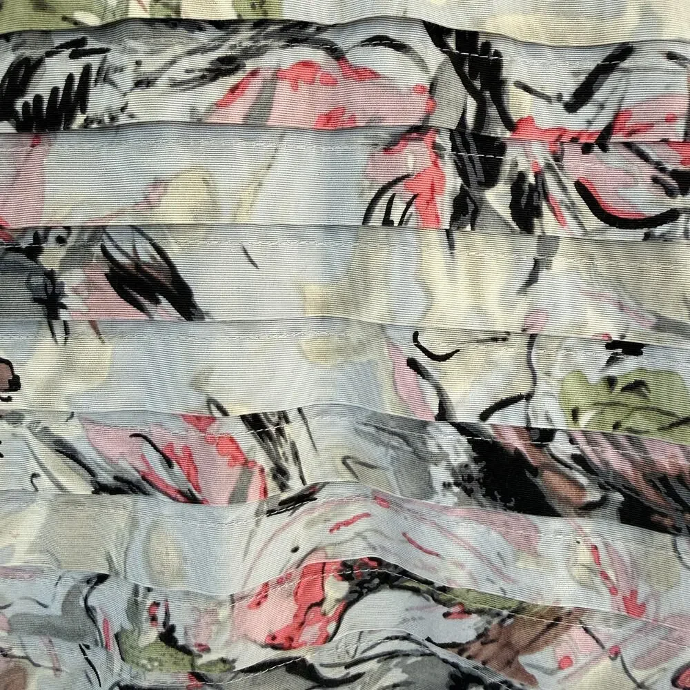 St John SoCa Jacket Silk Blend Floral Shacket Womens L Abstract Coastal - Picture 9 of 14